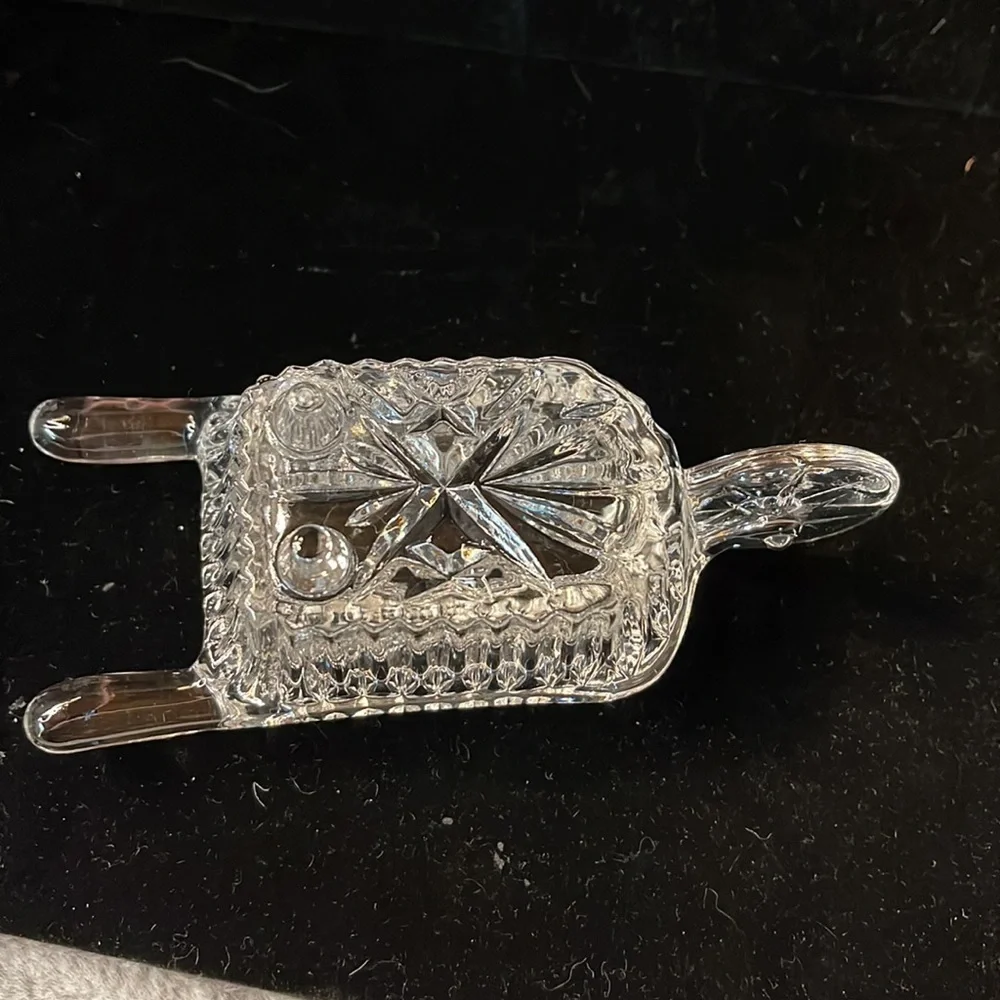 Lead Crystal Wheelbarrow & Hand Cart/Goat Cart Great for storing Sweetener Pkts